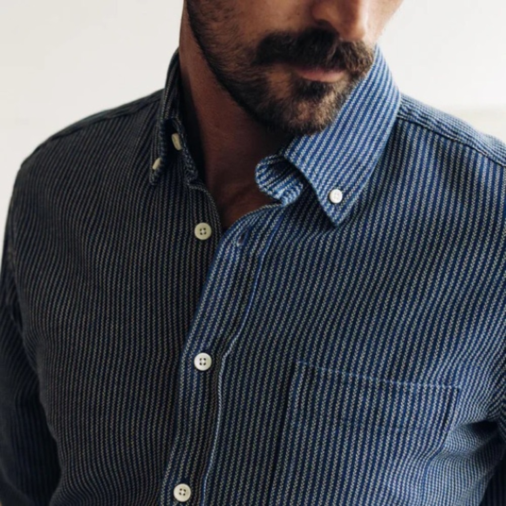 Taylor stitch the Jack roped indigo blue shirt